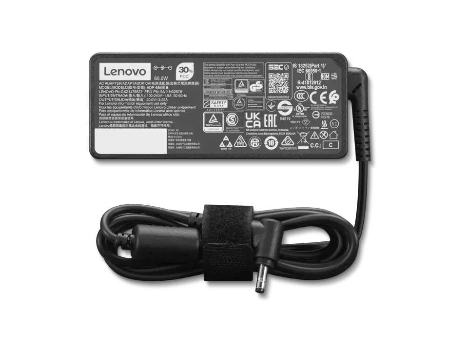 Lenovo Original Laptop Adapter 65w |20v/3.25a | 4.0mm x 1.7mm (Box Seal Opened for Serial No) view 2